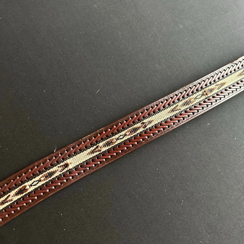 Men's Noona Brown Leather Belt with Silver Buckle